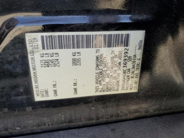 2019 NISSAN MAXIMA S - 1N4AA6AV3KC369392