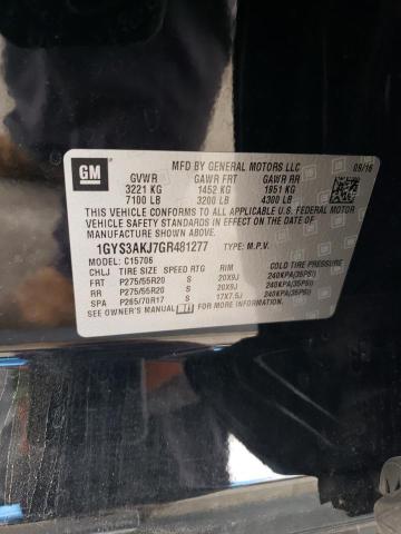 2016 CADILLAC ESCALADE 1GYS3AKJ7GR481277