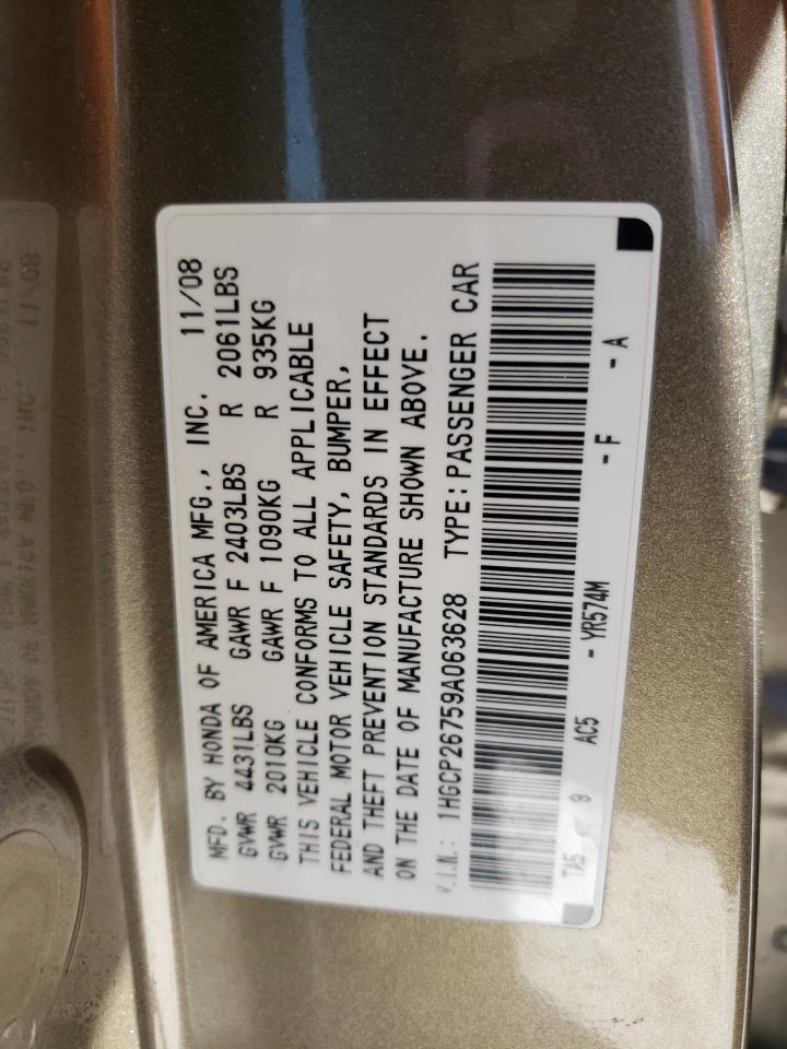 1HGCP26759A063628 2009 Honda Accord Ex