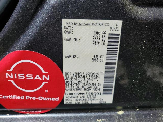2021 NISSAN ALTIMA SV - 1N4BL4DV9MN358001