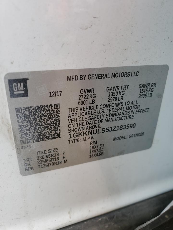 1GKKNULS5JZ183590 2018 GMC Acadia Slt-1