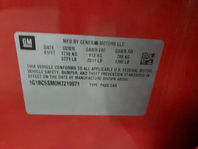 2017 Chevrolet Cruze Ls VIN: 1G1BC5SM0H7219971 Lot: 48313404