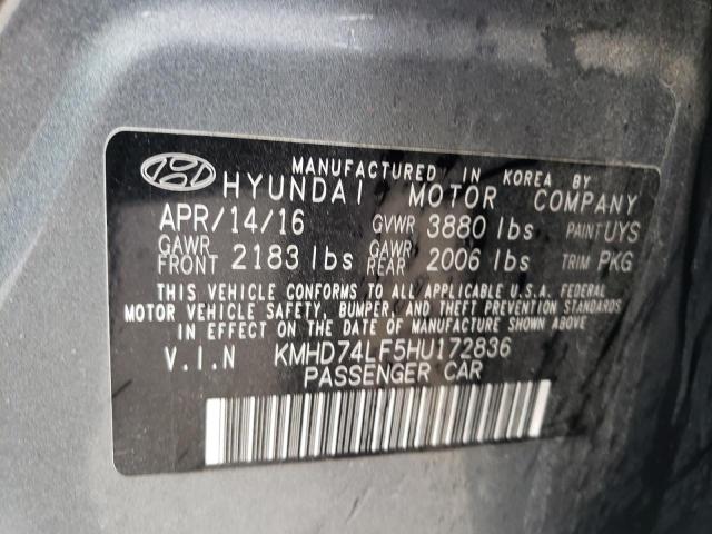 2017 HYUNDAI ELANTRA SE - KMHD74LF5HU172836