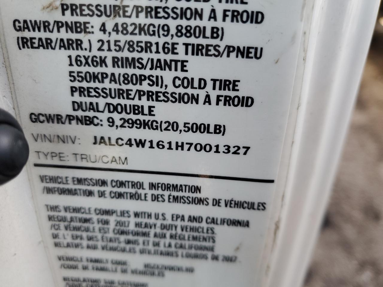 JALC4W161H7001327 2017 Isuzu Npr Hd