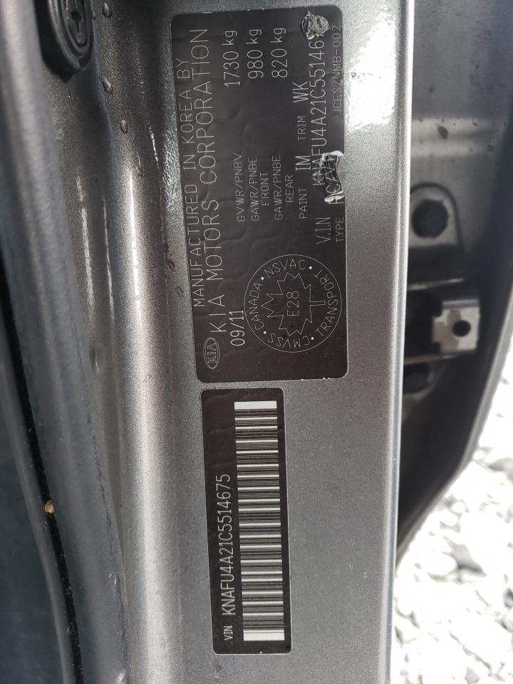 KNAFU4A21C5514675 2012 Kia Forte Ex