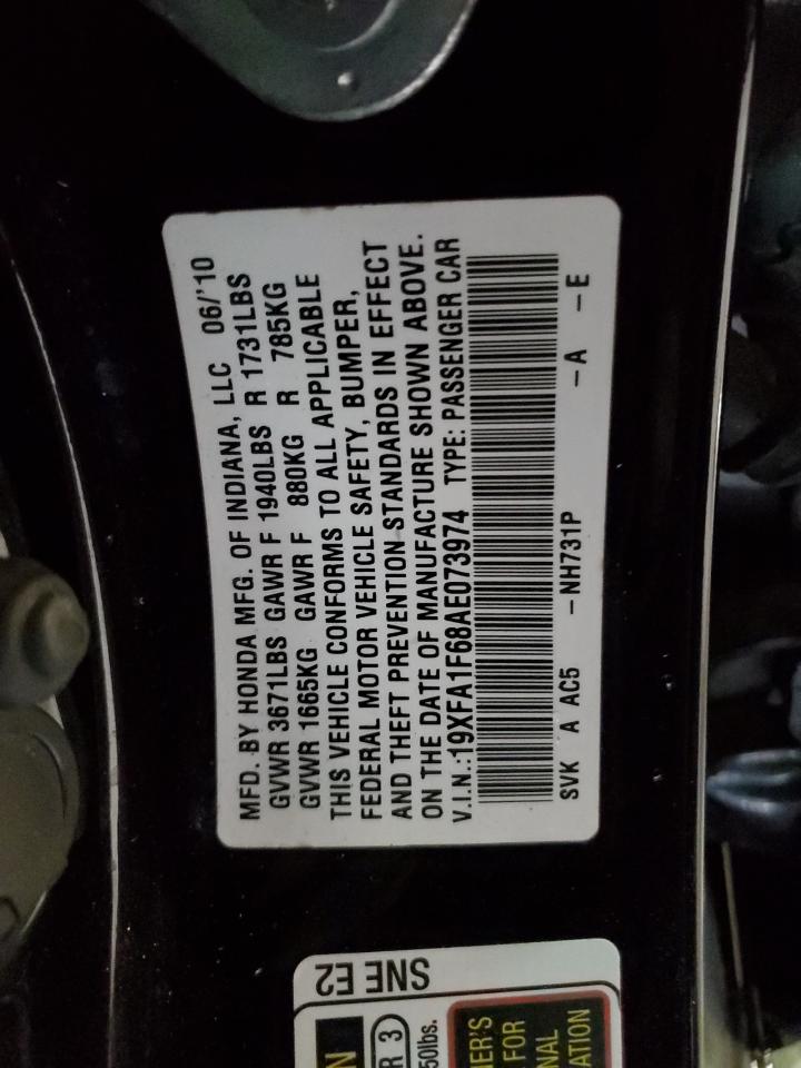 19XFA1F68AE073974 2010 Honda Civic Lx-S