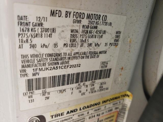 2012 Ford Expedition El Limited VIN: 1FMJK2A51CEF20232 Lot: 48825784