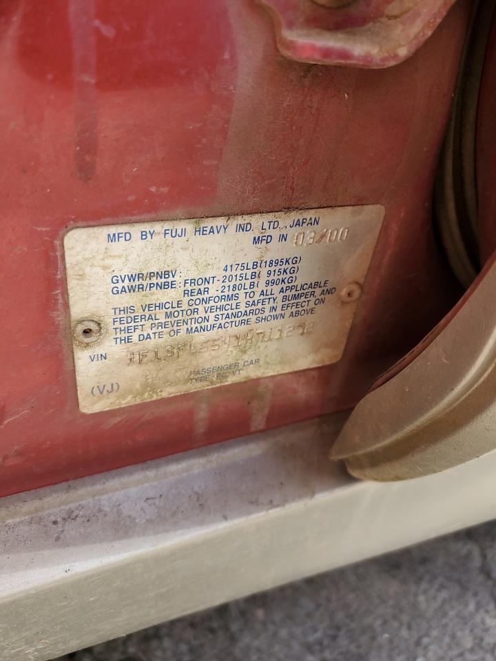 JF1SF65541H711272 2001 Subaru Forester S