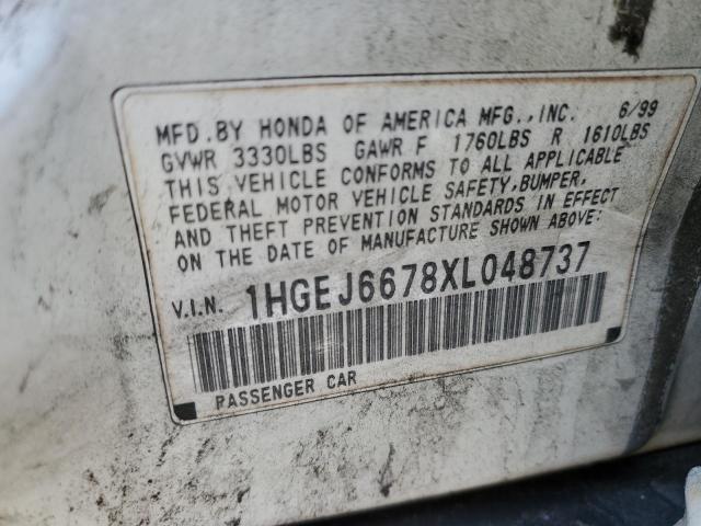 1999 Honda Civic Lx VIN: 1HGEJ6678XL048737 Lot: 47644704