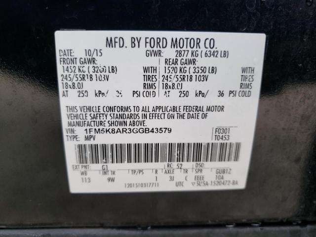 2016 Ford Explorer Police Interceptor VIN: 1FM5K8AR3GGB43579 Lot: 48282644