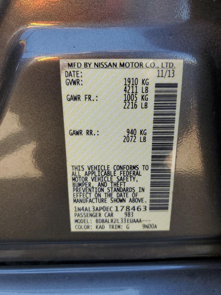 1N4AL3AP0EC178463 2014 Nissan Altima 2.5