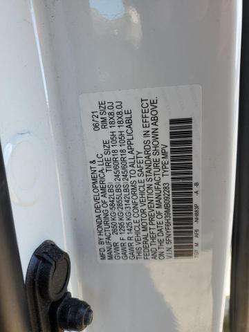 2021 Honda Pilot Ex VIN: 5FNYF6H39MB092283 Lot: 44793874