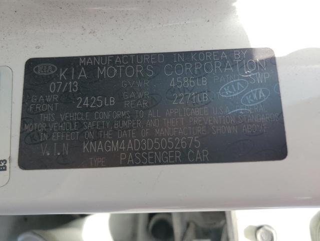 2013 Kia Optima Hybrid VIN: KNAGM4AD3D5052675 Lot: 45937724