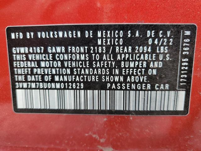 2022 VOLKSWAGEN JETTA SE - 3VW7M7BU0NM012629