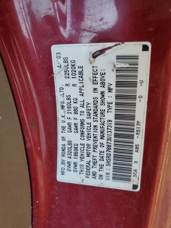 SHSRD78873U137319 2003 Honda Cr-V Ex