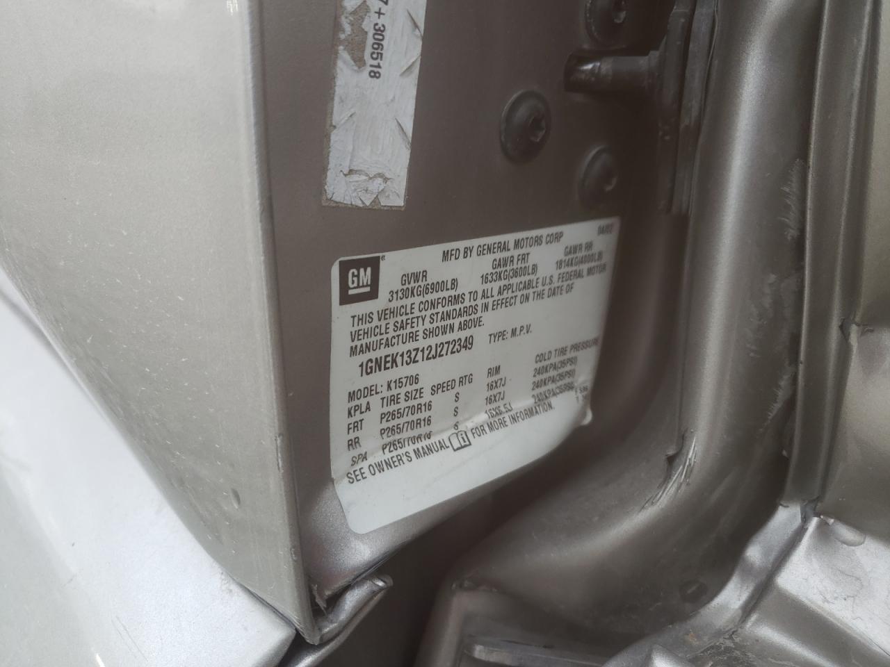 1GNEK13Z12J272349 2002 Chevrolet Tahoe K1500