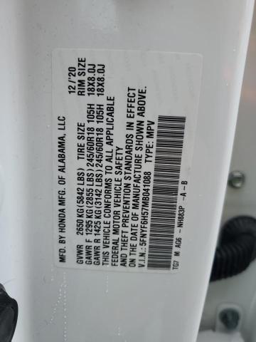 2021 Honda Pilot Exl VIN: 5FNYF6H57MB041088 Lot: 48240754
