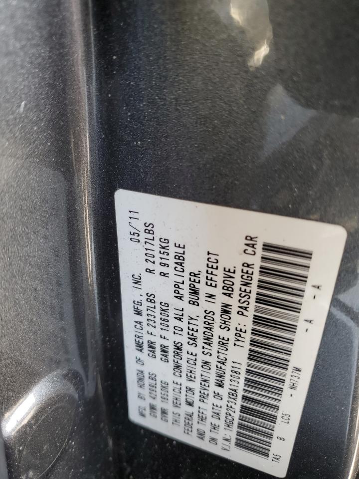 1HGCP2F3XBA130811 2011 Honda Accord Lx