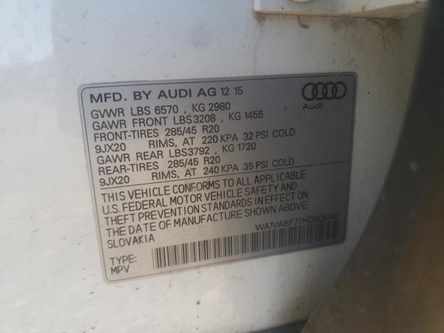 VIN WA1VABF77HD005441 2017 Audi Q7, Prestige no.12