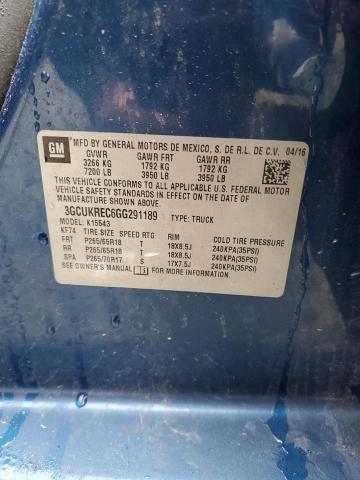 2016 Chevrolet Silverado K1500 Lt VIN: 3GCUKREC6GG291189 Lot: 45053364