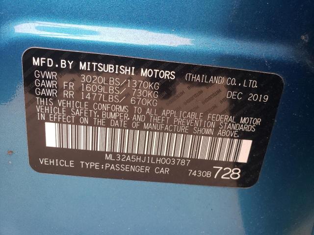 2020 MITSUBISHI MIRAGE LE ML32A5HJ1LH003787