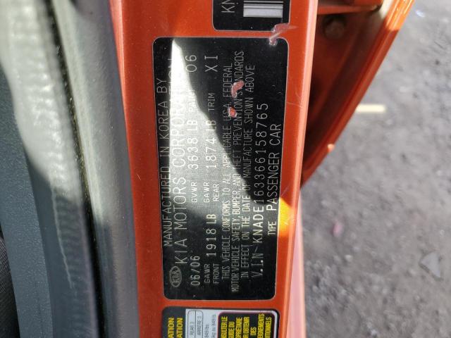 2006 Kia Rio 5 VIN: KNADE163366158765 Lot: 46369284