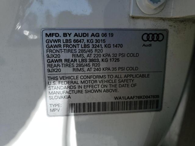 VIN WA1LAAF76KD047835 2019 Audi Q7, Premium Plus no.13