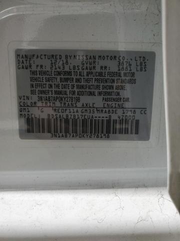 2019 Nissan Sentra S VIN: 3N1AB7AP0KY278198 Lot: 45375464