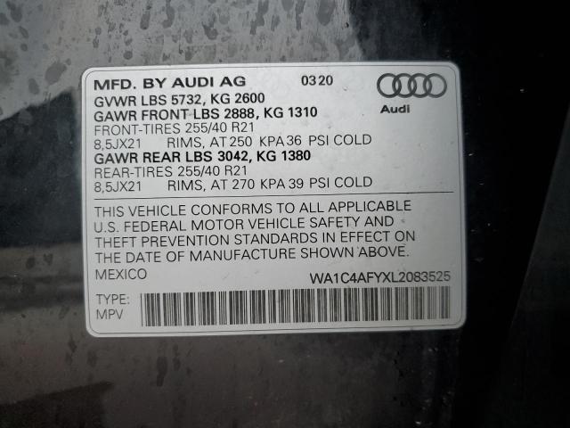 2020 AUDI SQ5 PRESTI WA1C4AFYXL2083525
