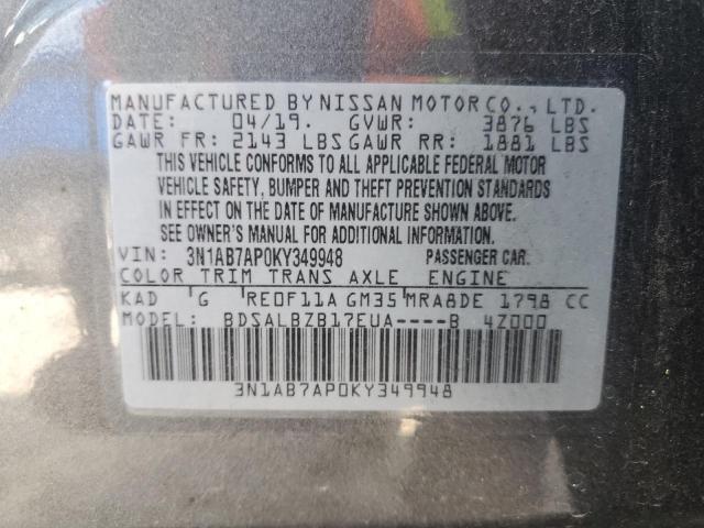 2019 Nissan Sentra S VIN: 3N1AB7AP0KY349948 Lot: 45901244