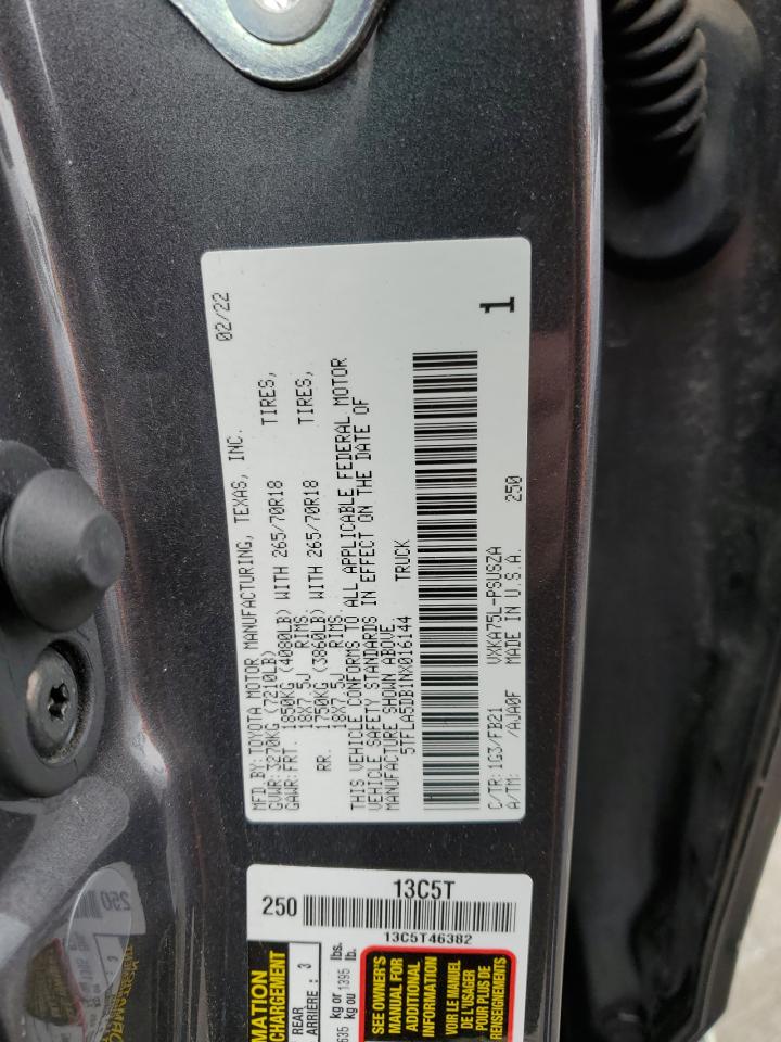 5TFLA5DB1NX016144 2022 Toyota Tundra Crewmax Sr