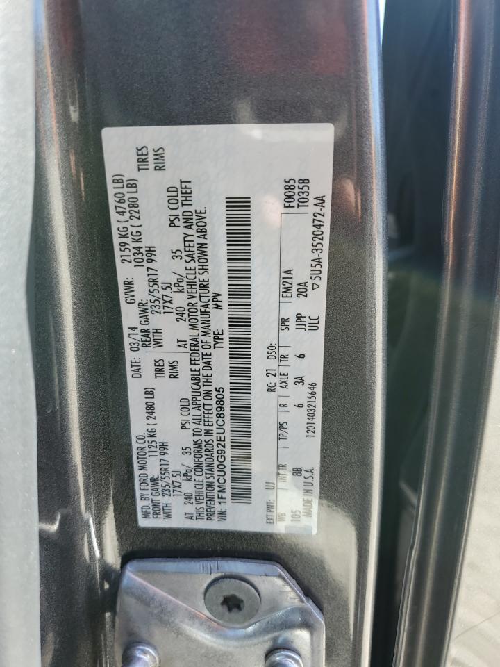 1FMCU0G92EUC89805 2014 Ford Escape Se