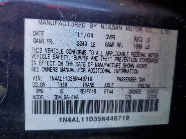 2005 Nissan Altima S VIN: 1N4AL11D35N448719 Lot: 44972804