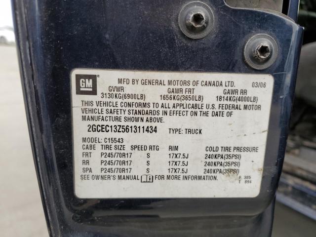 2006 Chevrolet Silverado C1500 VIN: 2GCEC13Z561311434 Lot: 46420894