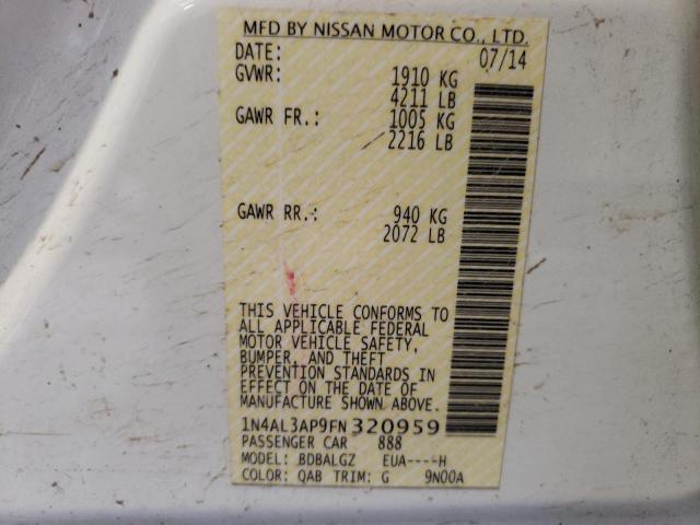 2015 NISSAN ALTIMA 2.5 - 1N4AL3AP9FN320959
