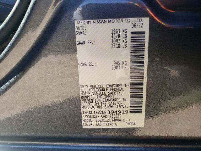 2022 NISSAN ALTIMA SL #3296341495