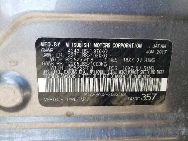 2017 Mitsubishi Outlander Sport Es VIN: JA4AP3AU2HZ062164 Lot: 45886094