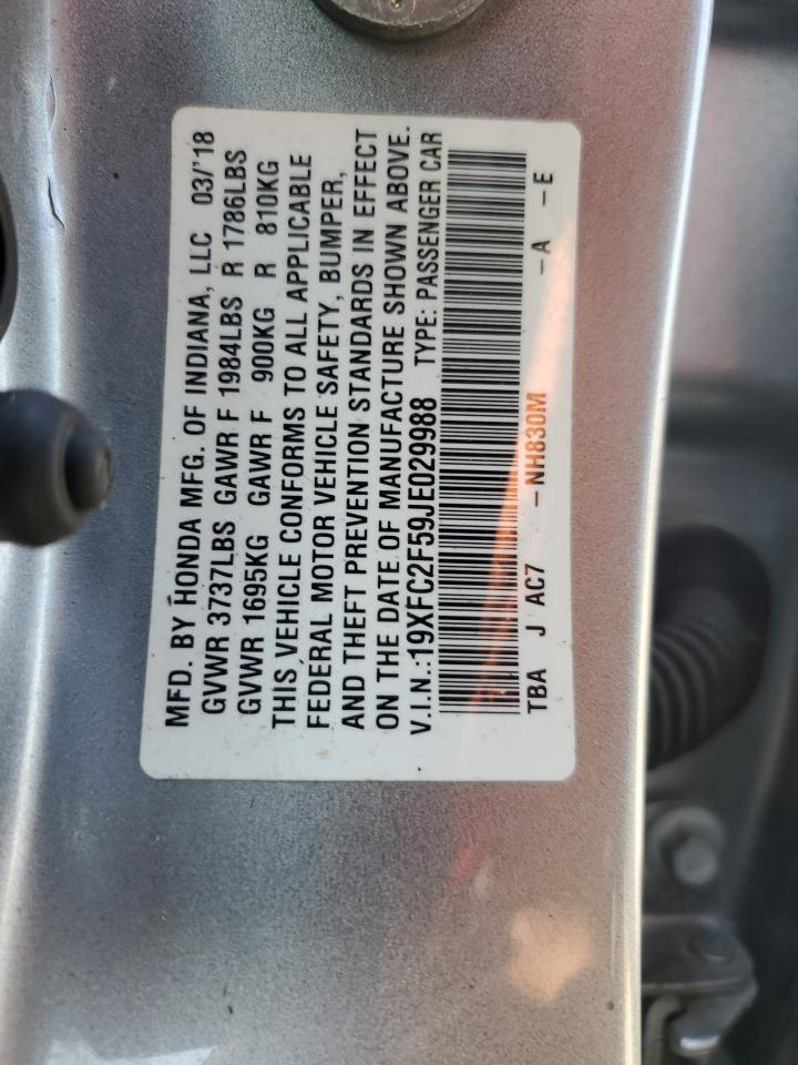 19XFC2F59JE029988 2018 Honda Civic Lx