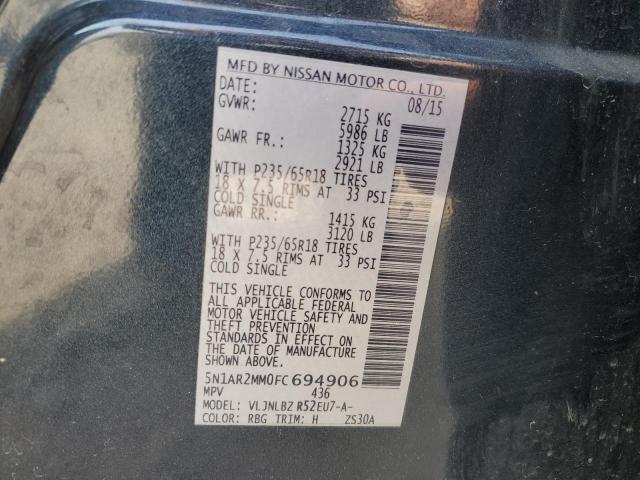 Lot #2454368641 2015 NISSAN PATHFINDER salvage car