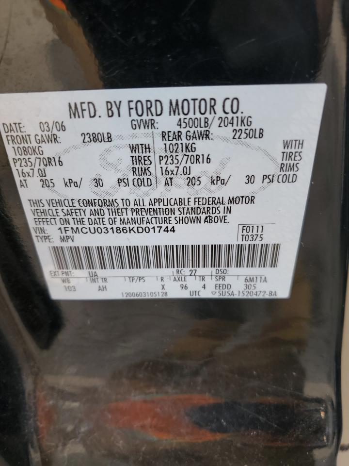 1FMCU03186KD01744 2006 Ford Escape Xlt