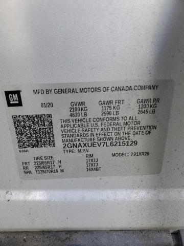 2020 CHEVROLET EQUINOX LT 2GNAXUEV7L6215129