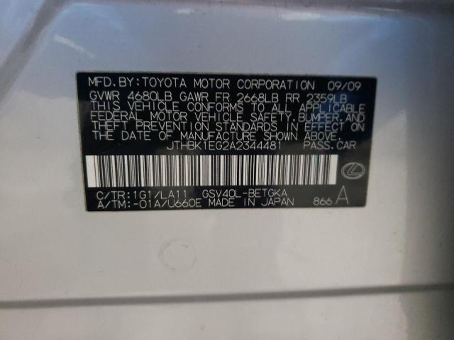 2010 Lexus Es 350 VIN: JTHBK1EG2A2344481 Lot: 48215954