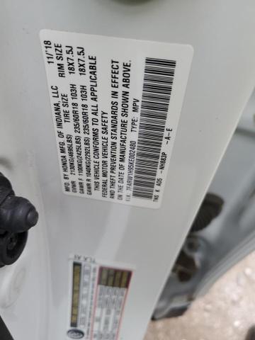 2019 Honda Cr-V Touring VIN: 7FARW1H95KE002480 Lot: 47807874