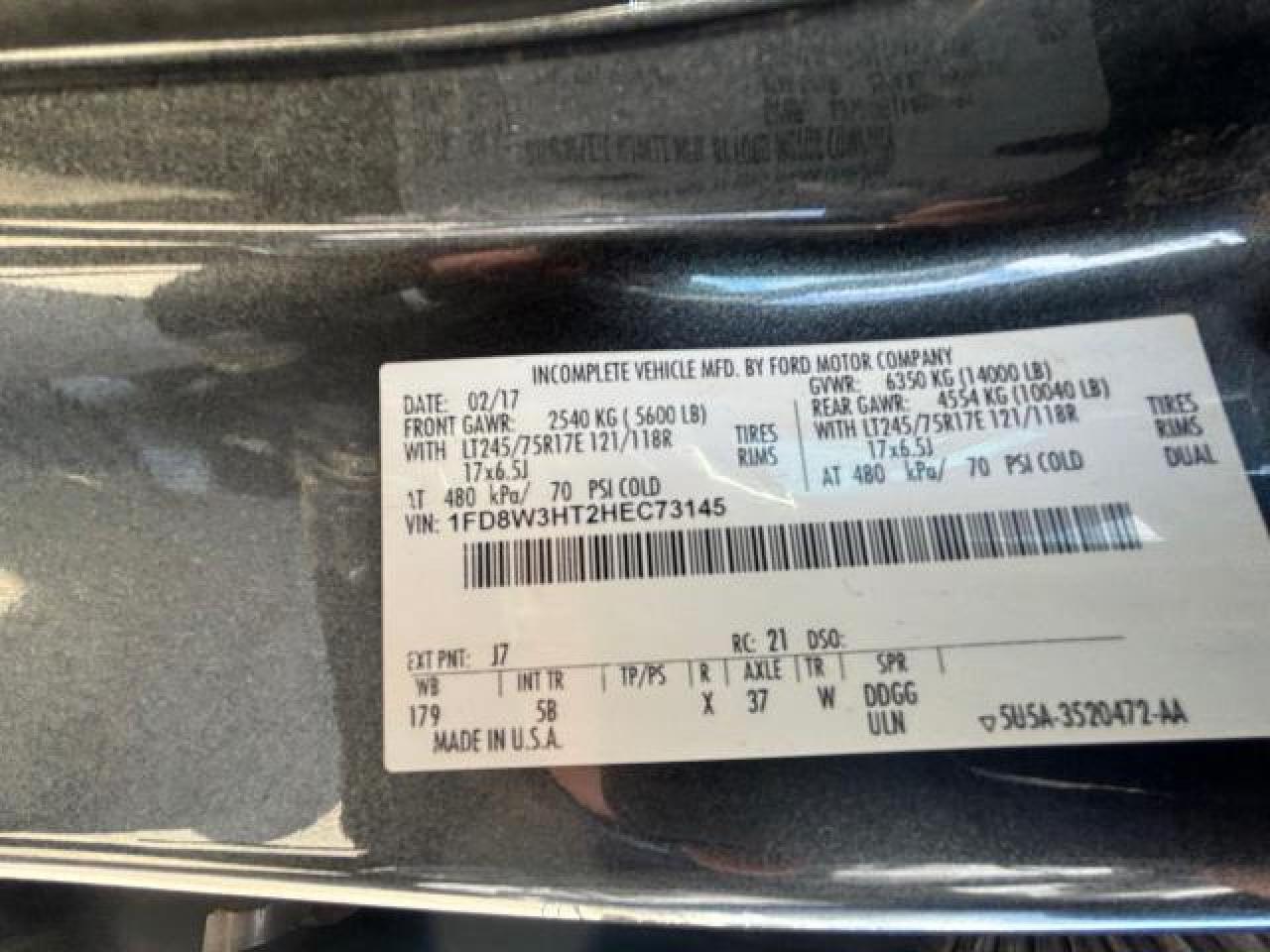 1FD8W3HT2HEC73145 2017 Ford F350 Super Duty