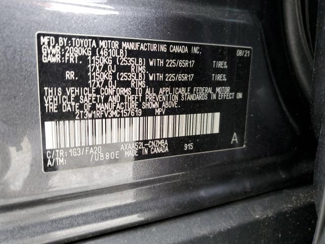 2021 TOYOTA RAV4 XLE - 2T3W1RFV3MC157619