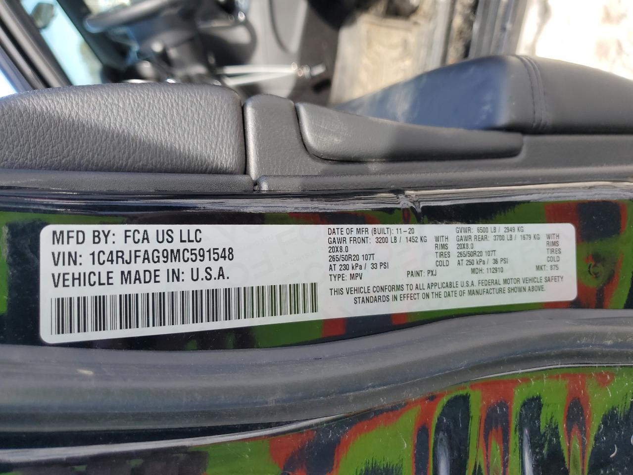 1C4RJFAG9MC591548 2021 Jeep Grand Cherokee Laredo 1C4RJFAG9MC591548 2021 Jeep Grand Cherokee Laredo