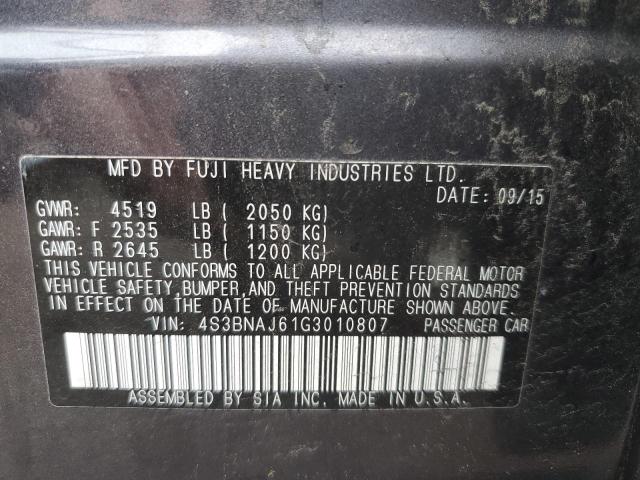 2016 SUBARU LEGACY 4S3BNAJ61G3010807