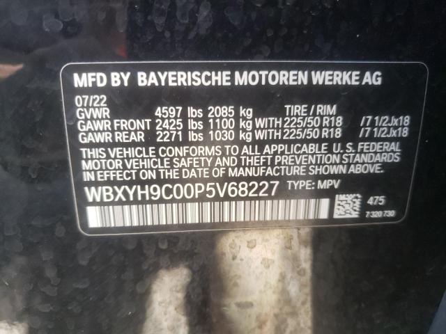 2023 BMW X2 Sdrive28I VIN: WBXYH9C00P5V68227 Lot: 45127934