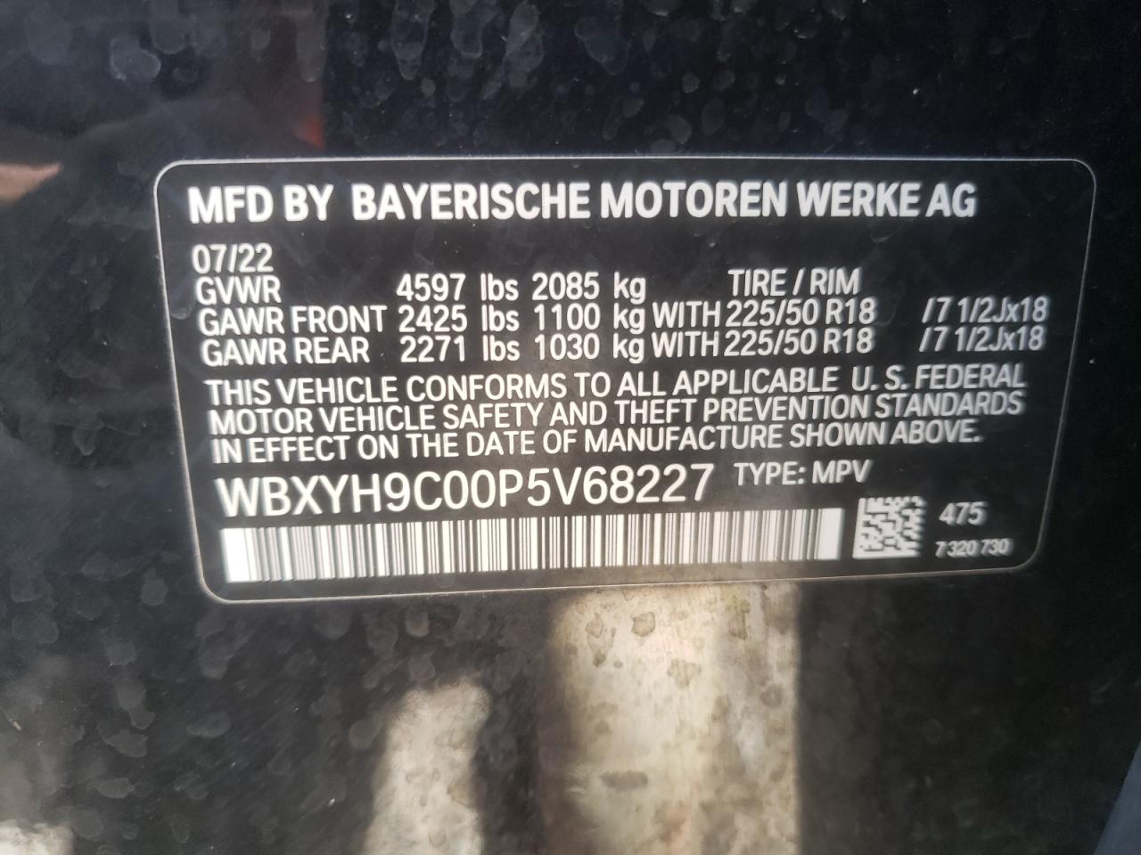 WBXYH9C00P5V68227 2023 BMW X2 Sdrive28I