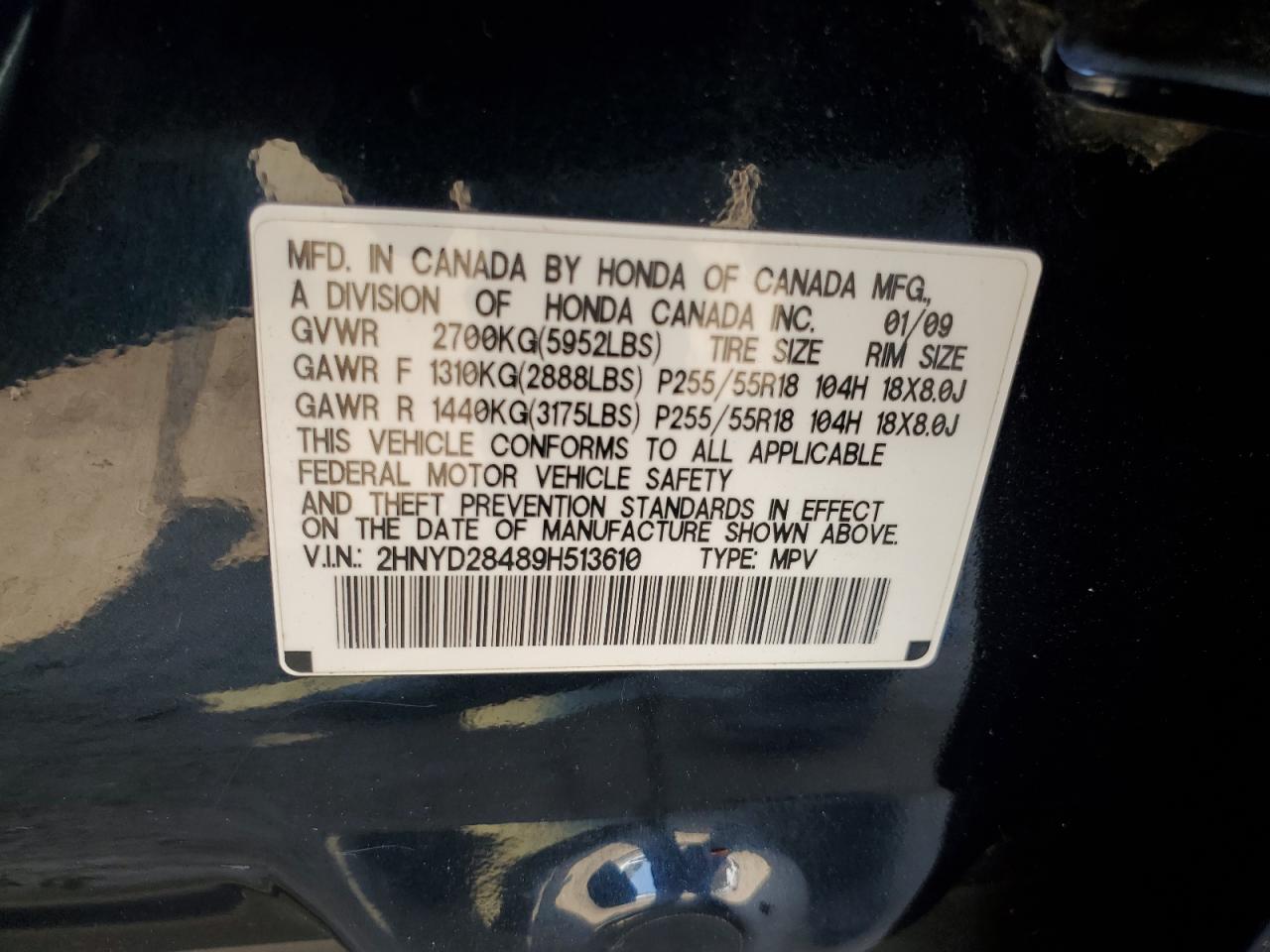 2HNYD28489H513610 2009 Acura Mdx Technology